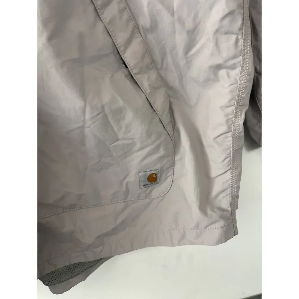 Carhartt Jacket Women Extra Large 16 18 Gray Hooded Windbreaker Lightweight N192